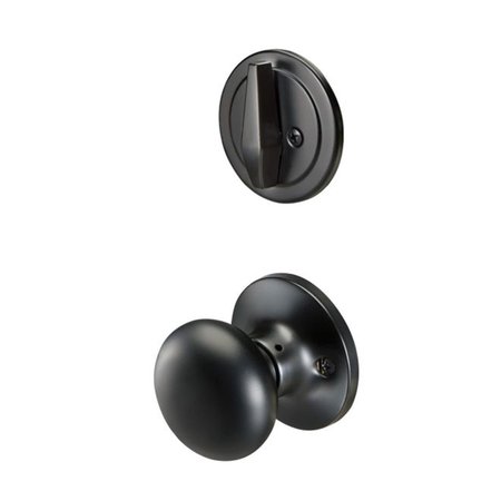 GAN EDEN Residential Edge Active Interior Handleset Trim with Sinclair Knob, Black GA2030619